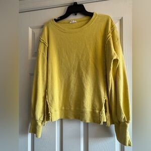 easel Sunny Yellow Knit Top size small